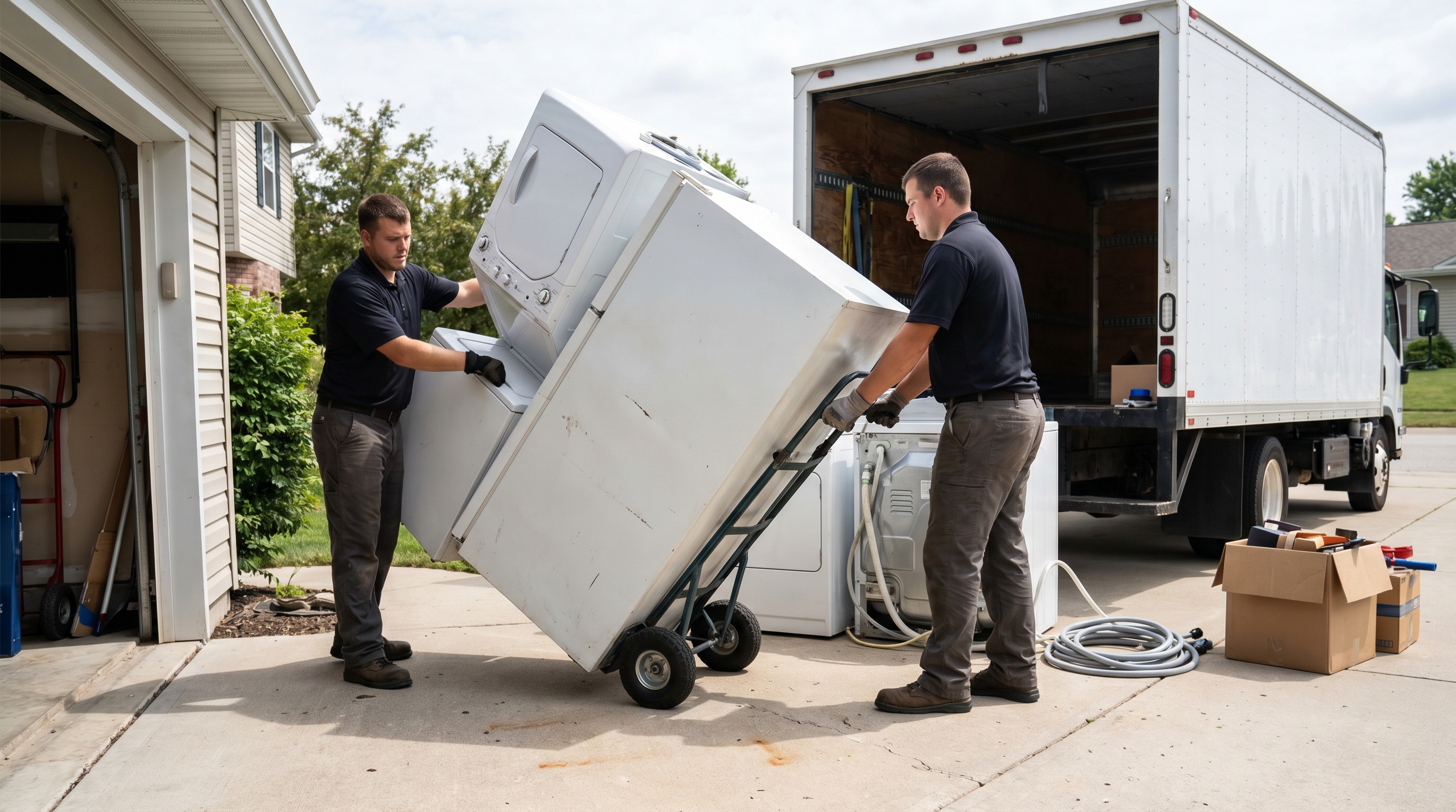 John's Junk Removal appliance removal crew working in Houston