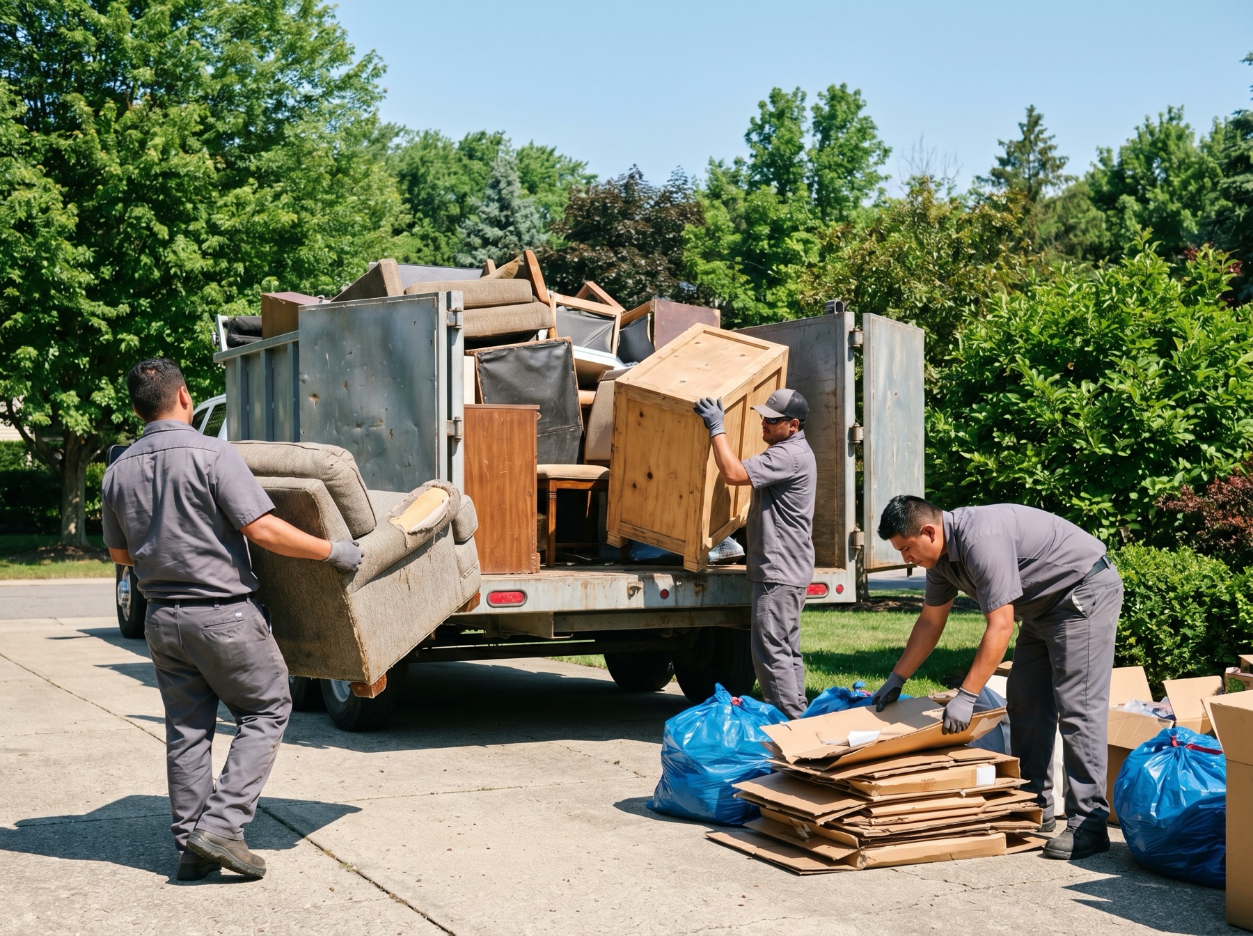 John's Junk Removal junk removal crew working in Houston